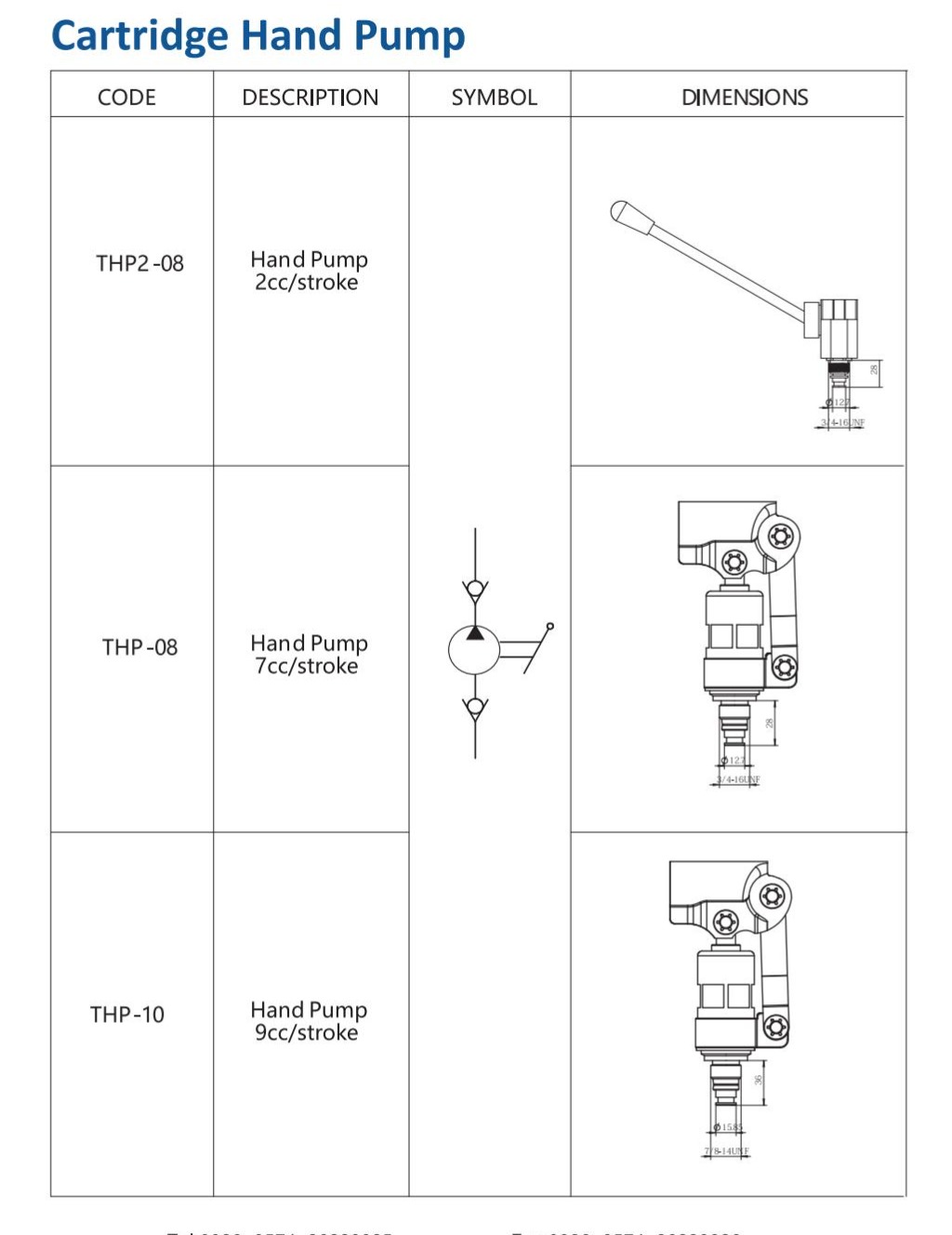 Cartridge Hand Pump - Hydrath Power